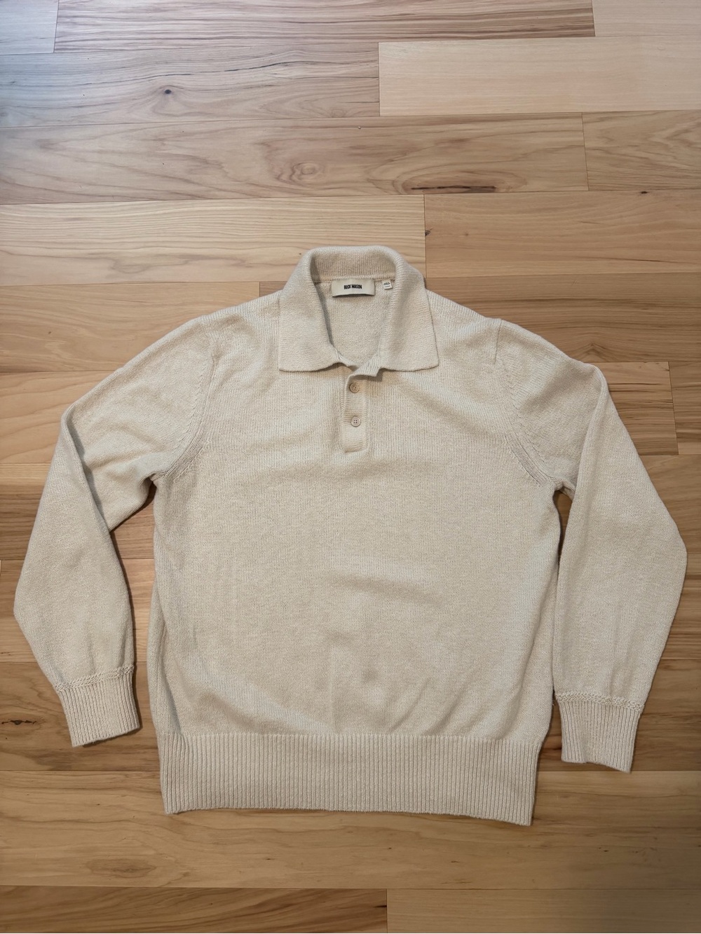 Buck Mason Seafarer Cotton Rugby Polo - Sand Dollar
